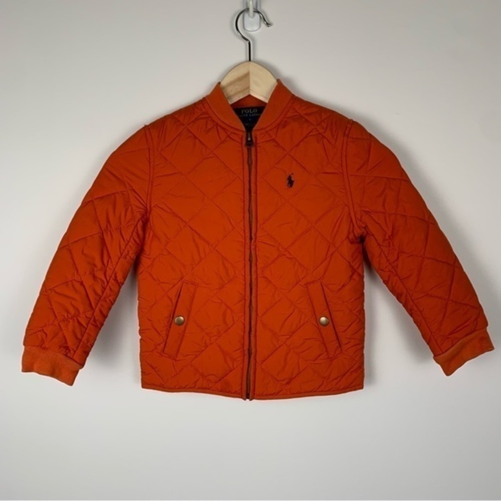 NFS. Polo Ralph Lauren orange quilted puffer style jacket size 5 - Picture 4 of 16